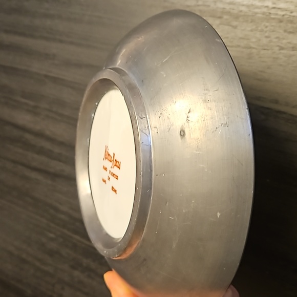 Neiman Marcus Pewter and Porcelain Bowl, Vintage - Picture 11 of 13